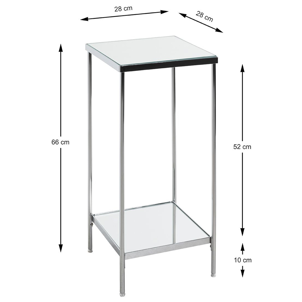 Pulaski Mirrored Square Flower Column With Chrome Frame