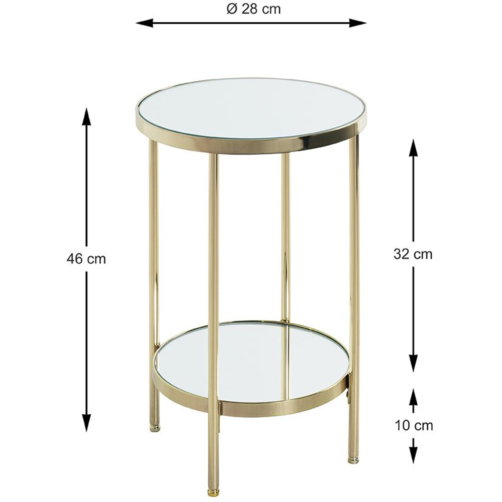 Pulaski Small Mirrored Round End Table With Chrome Frame