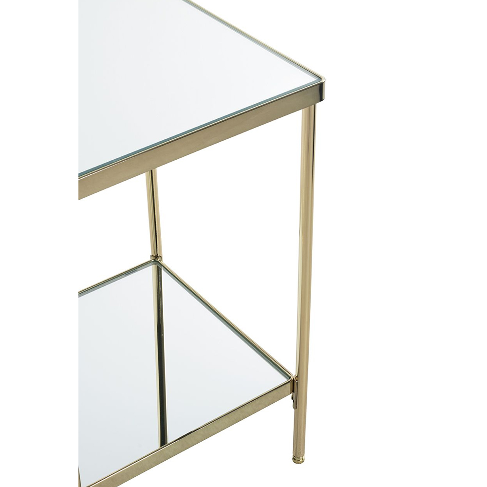 Pulaski Small Mirrored Square End Table With Brass Frame