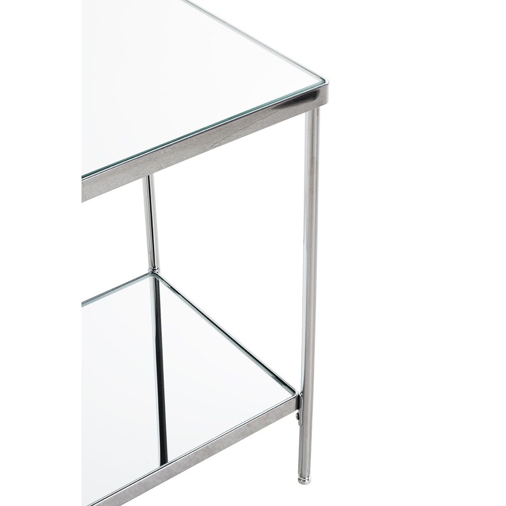 Pulaski Small Mirrored Square End Table With Chrome Frame
