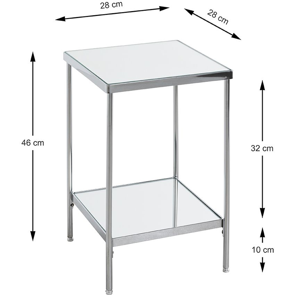 Pulaski Small Mirrored Square End Table With Chrome Frame