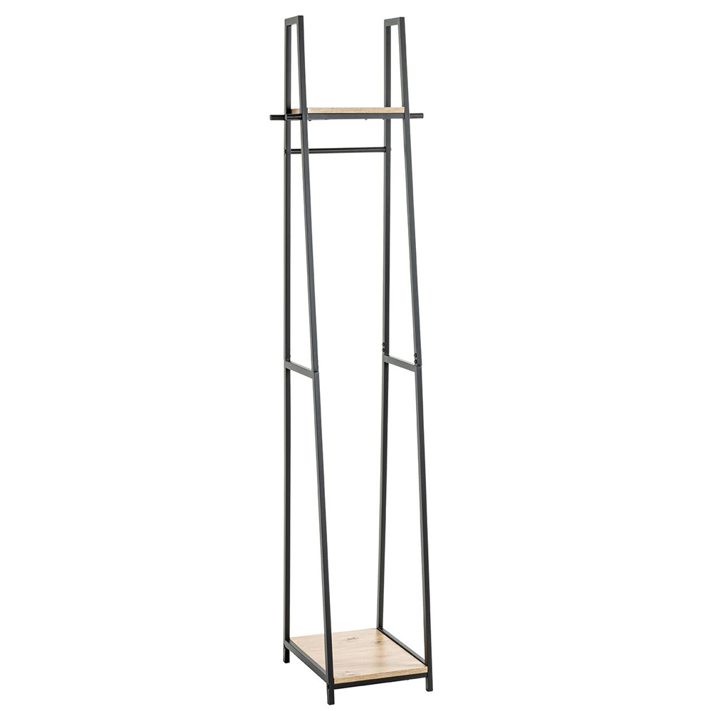 Pulaski Small Wooden Coat Stand With Metal Frame In Light Oak