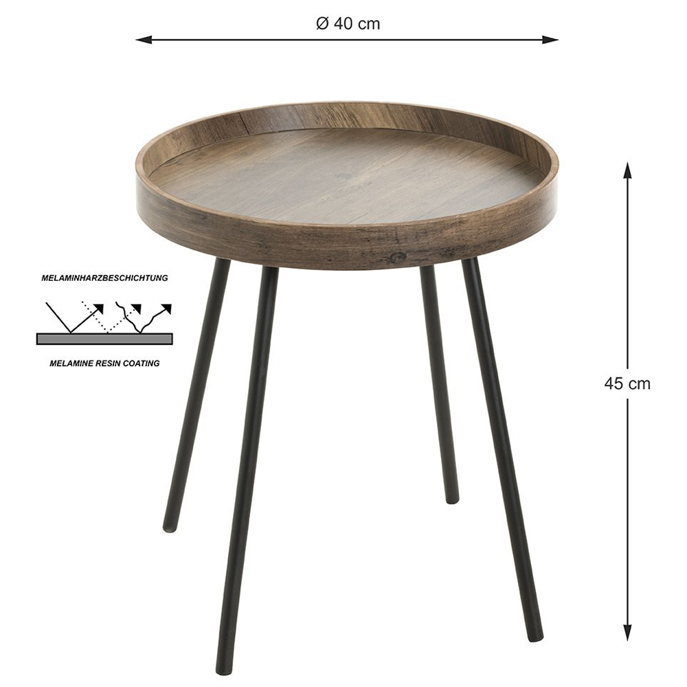 Pulaski Wooden End Table With Black Metal Legs In Dark Oak