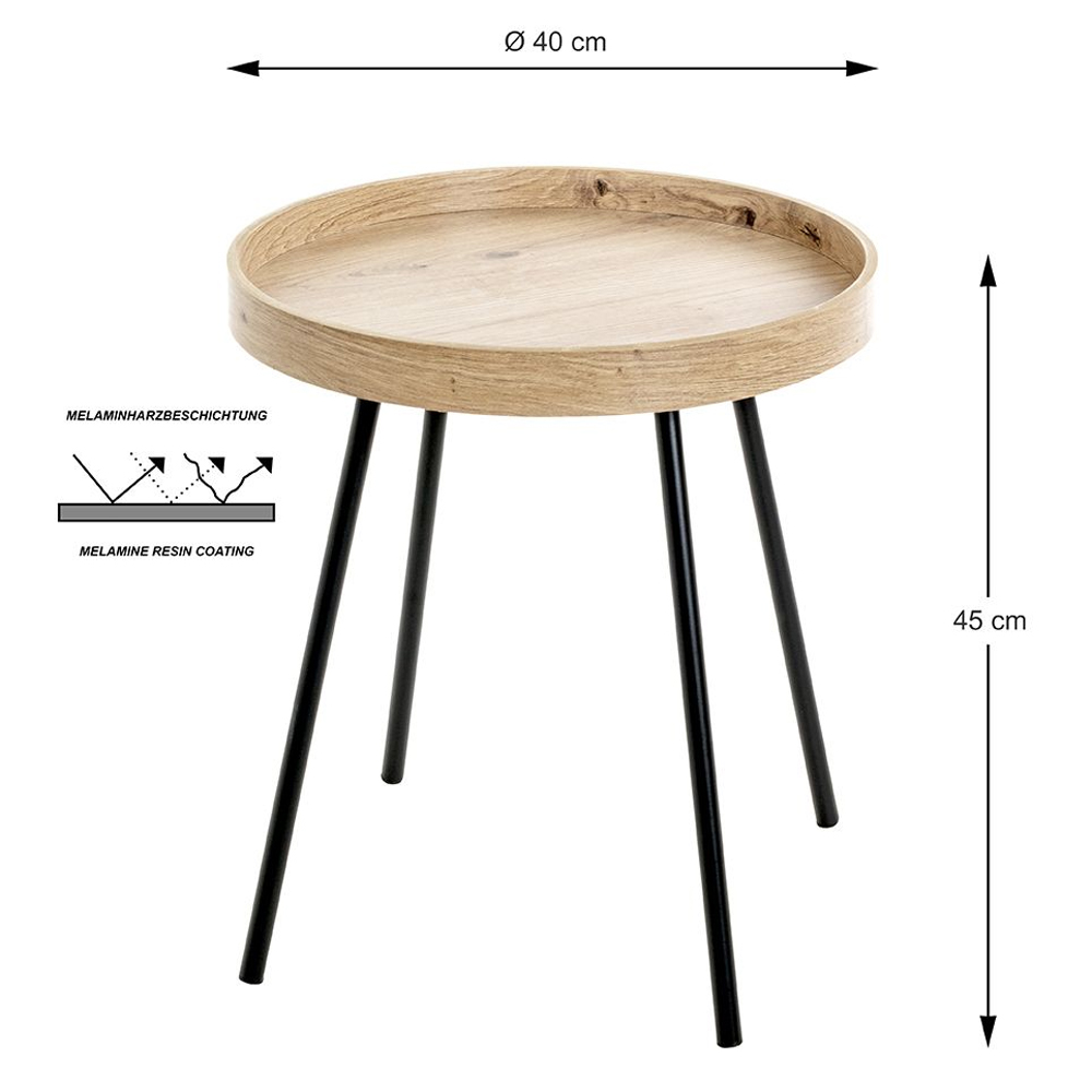 Pulaski Wooden End Table With Black Metal Legs In Light Oak
