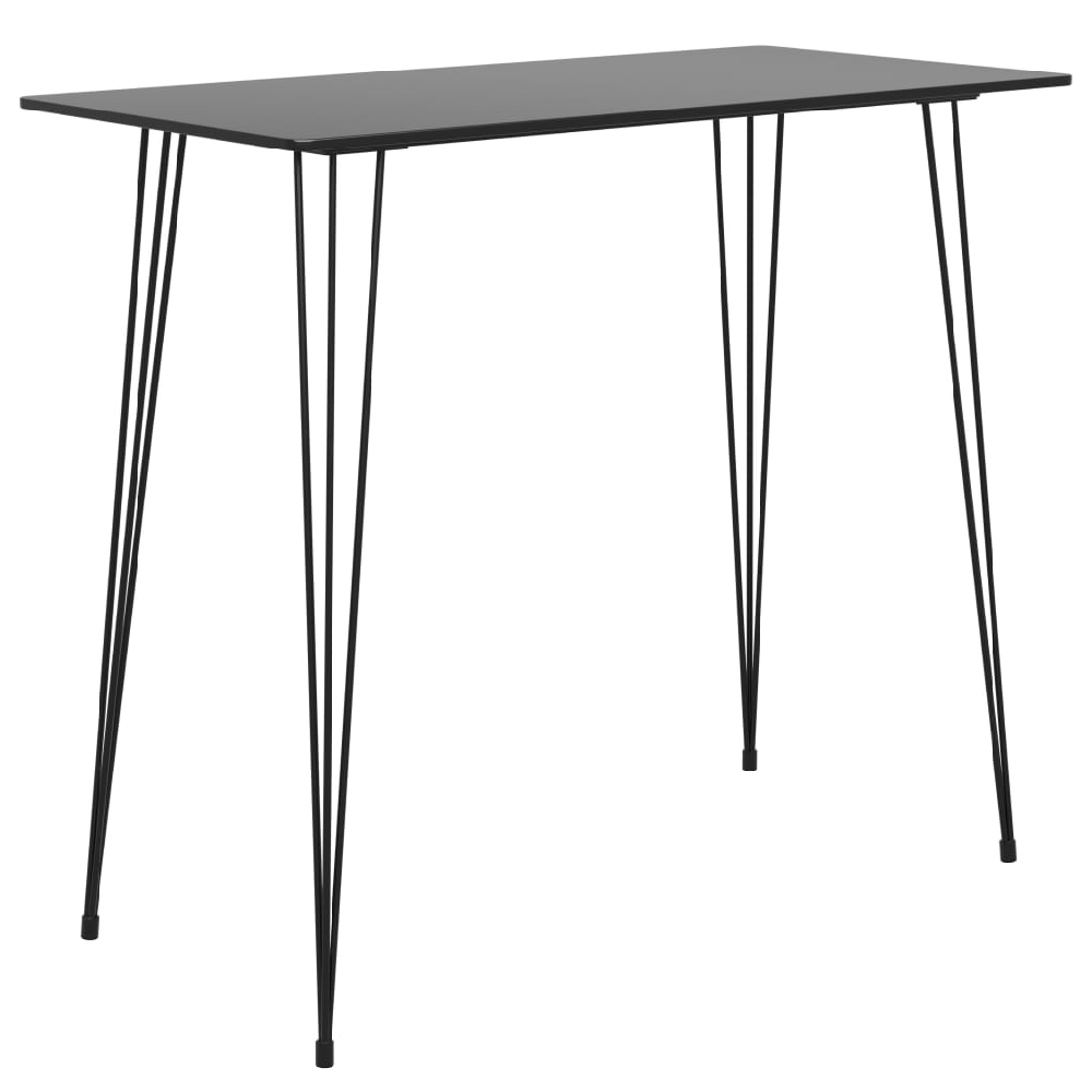 Pullman Black Wooden Bar Table With 4 Metal Stools In Oak
