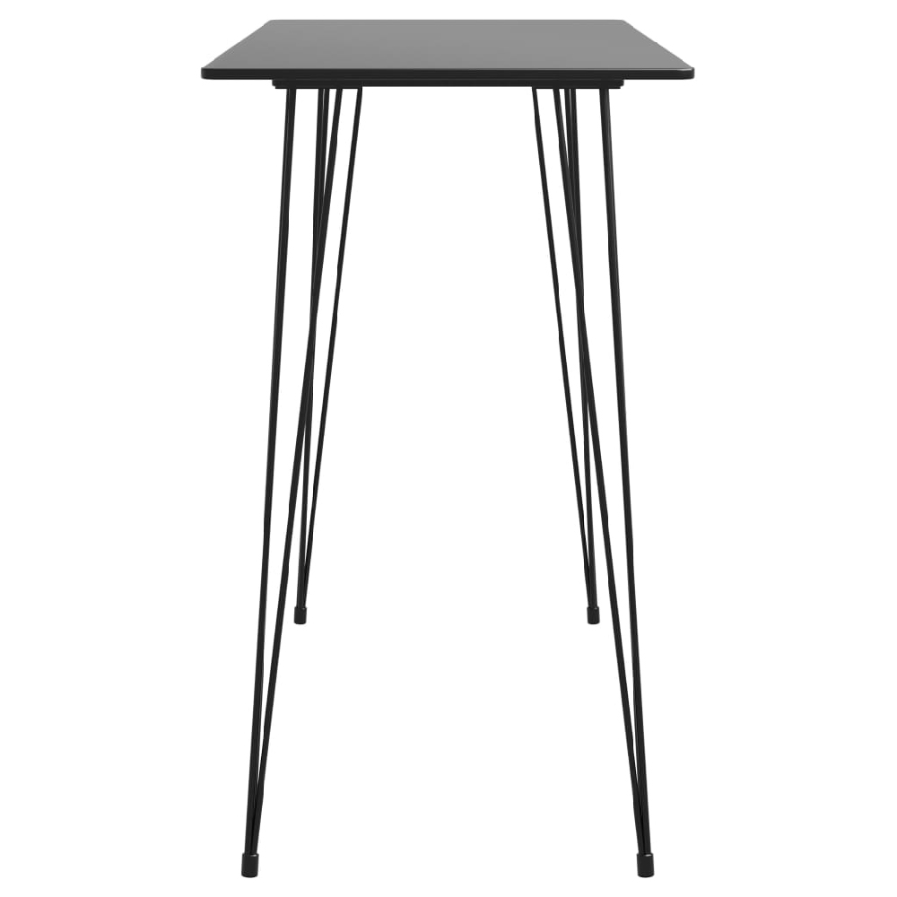 Pullman Black Wooden Bar Table With 4 Metal Stools In Oak