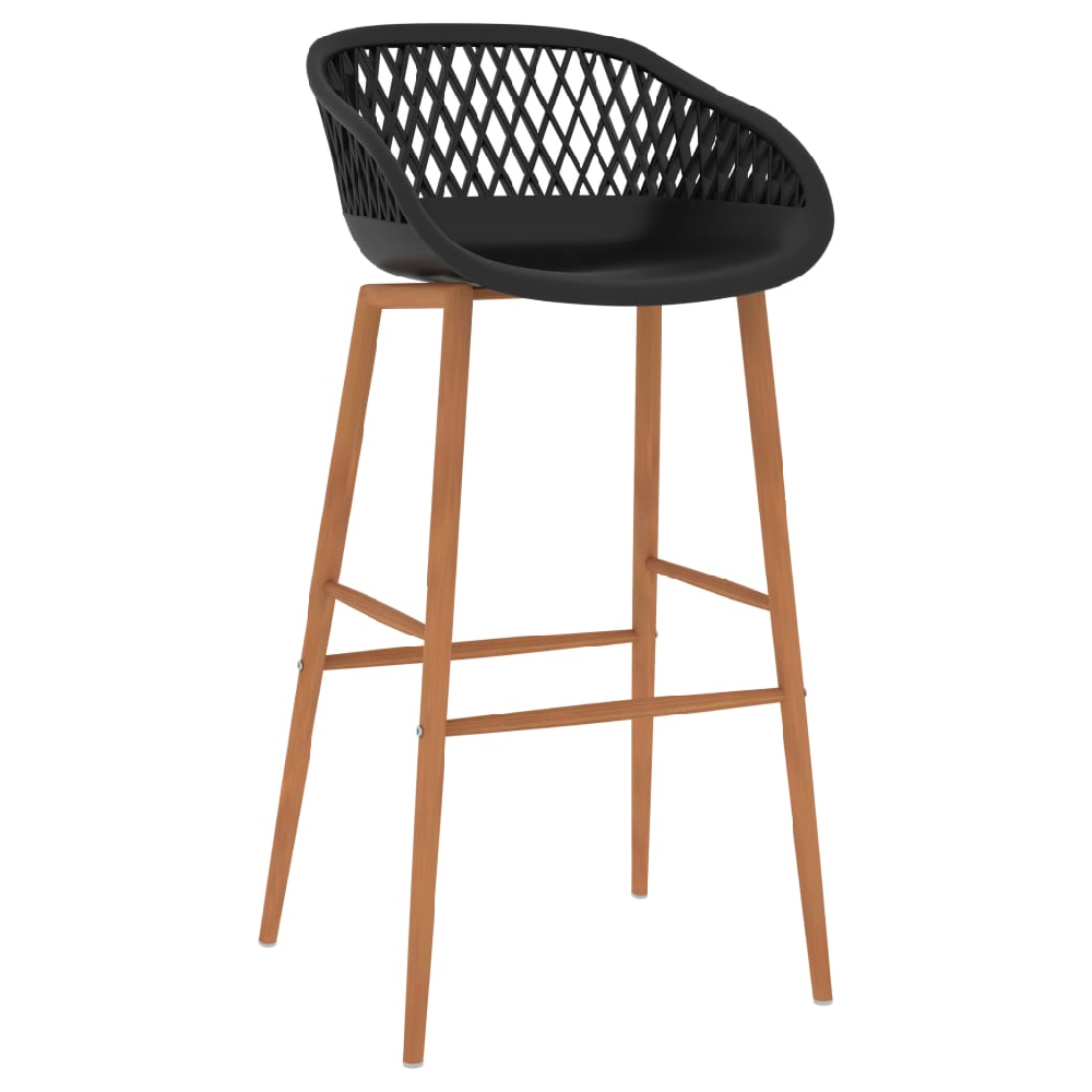 Pullman Black Wooden Bar Table With 4 Metal Stools In Oak