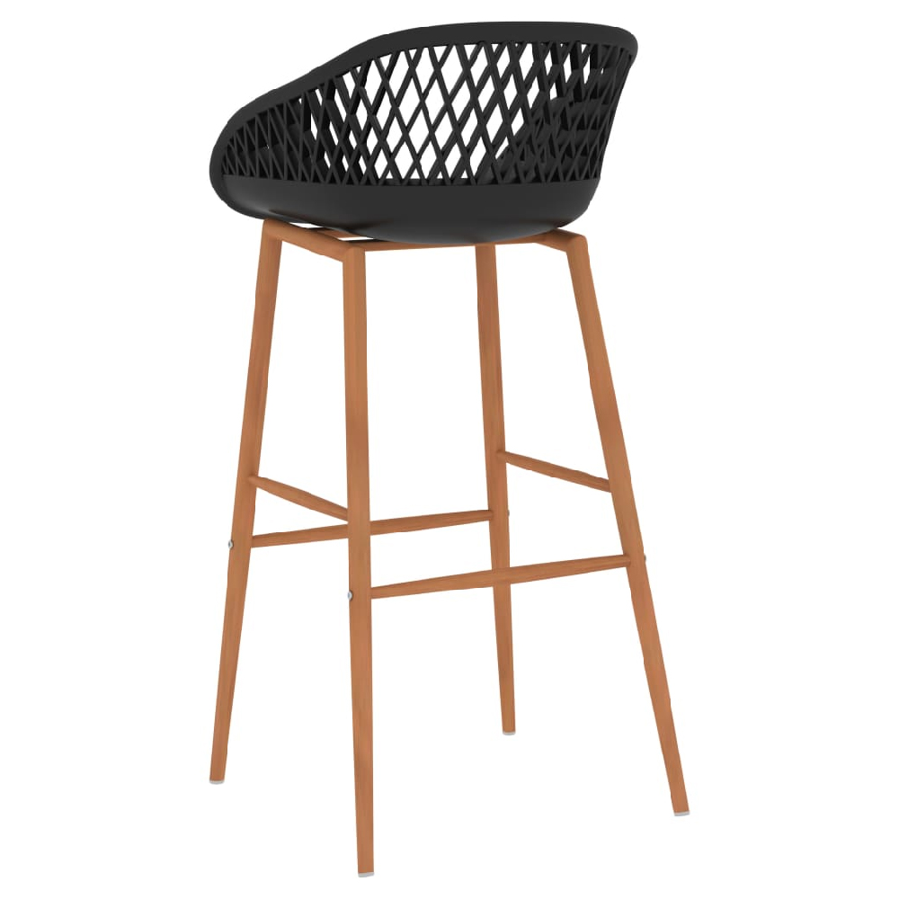 Pullman Black Wooden Bar Table With 4 Metal Stools In Oak