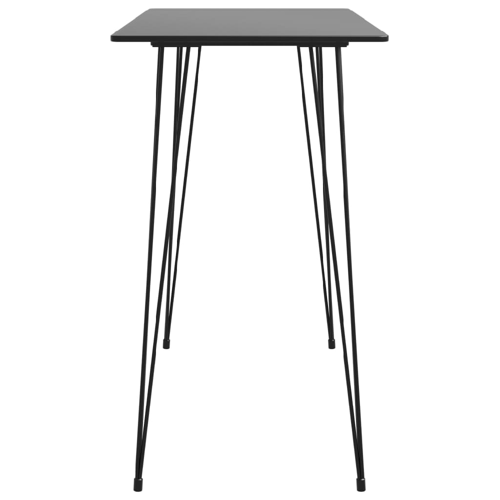 Pullman Black Wooden Bar Table With 4 Metal Stools In White Oak