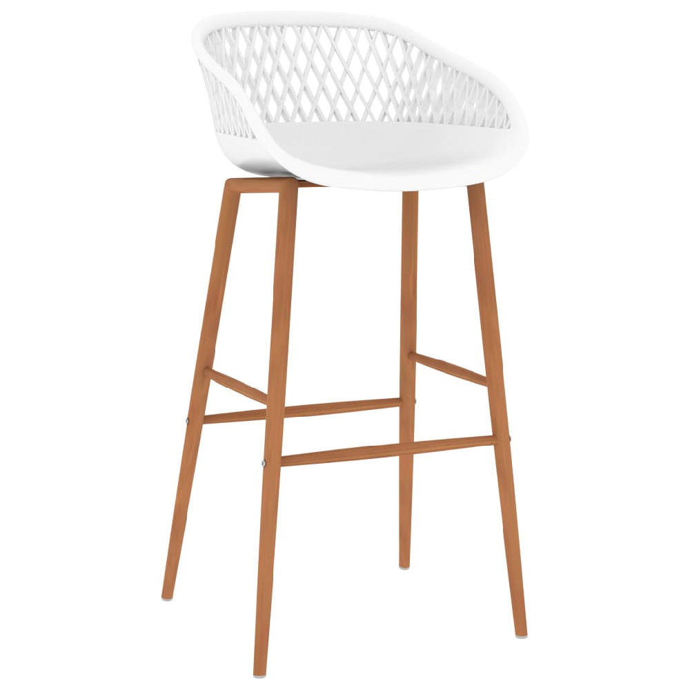 Pullman Black Wooden Bar Table With 4 Metal Stools In White Oak