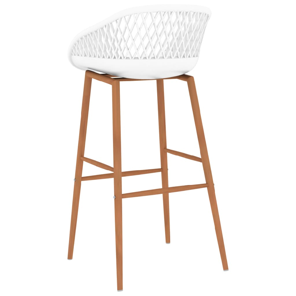 Pullman Black Wooden Bar Table With 4 Metal Stools In White Oak