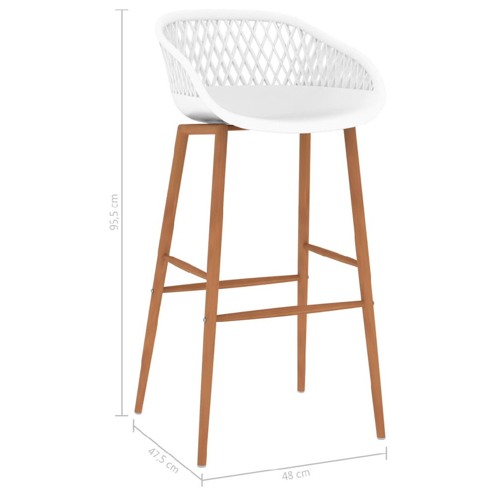 Pullman Black Wooden Bar Table With 4 Metal Stools In White Oak