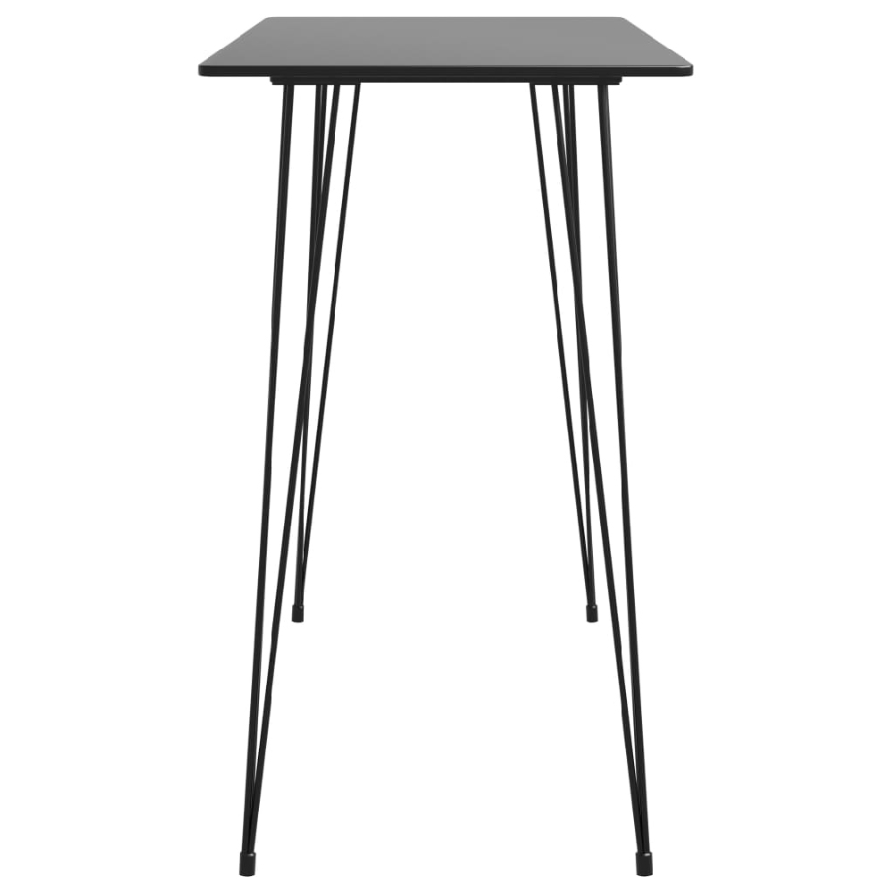 Pullman Black Wooden Bar Table With 6 Metal Stools In White Oak