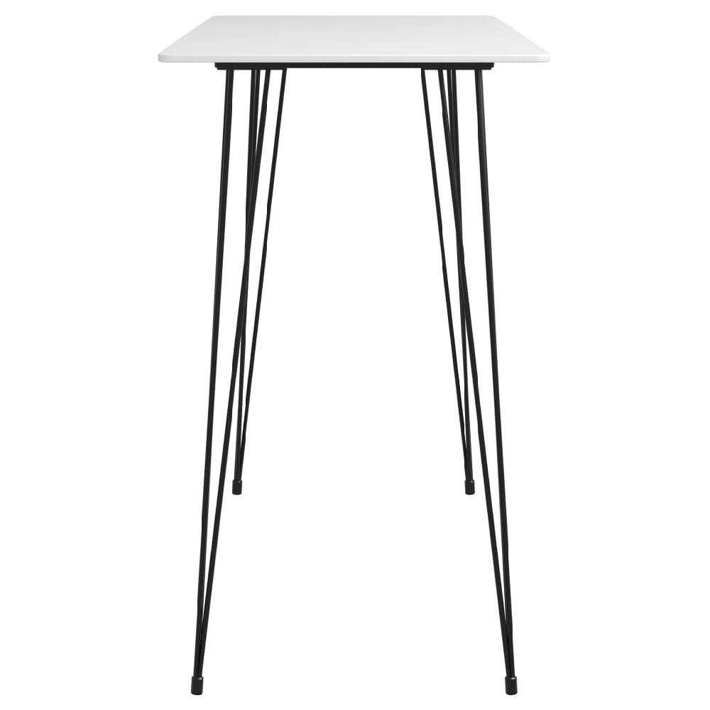 Pullman White Wooden Bar Table With 4 Metal Stools In Grey Oak