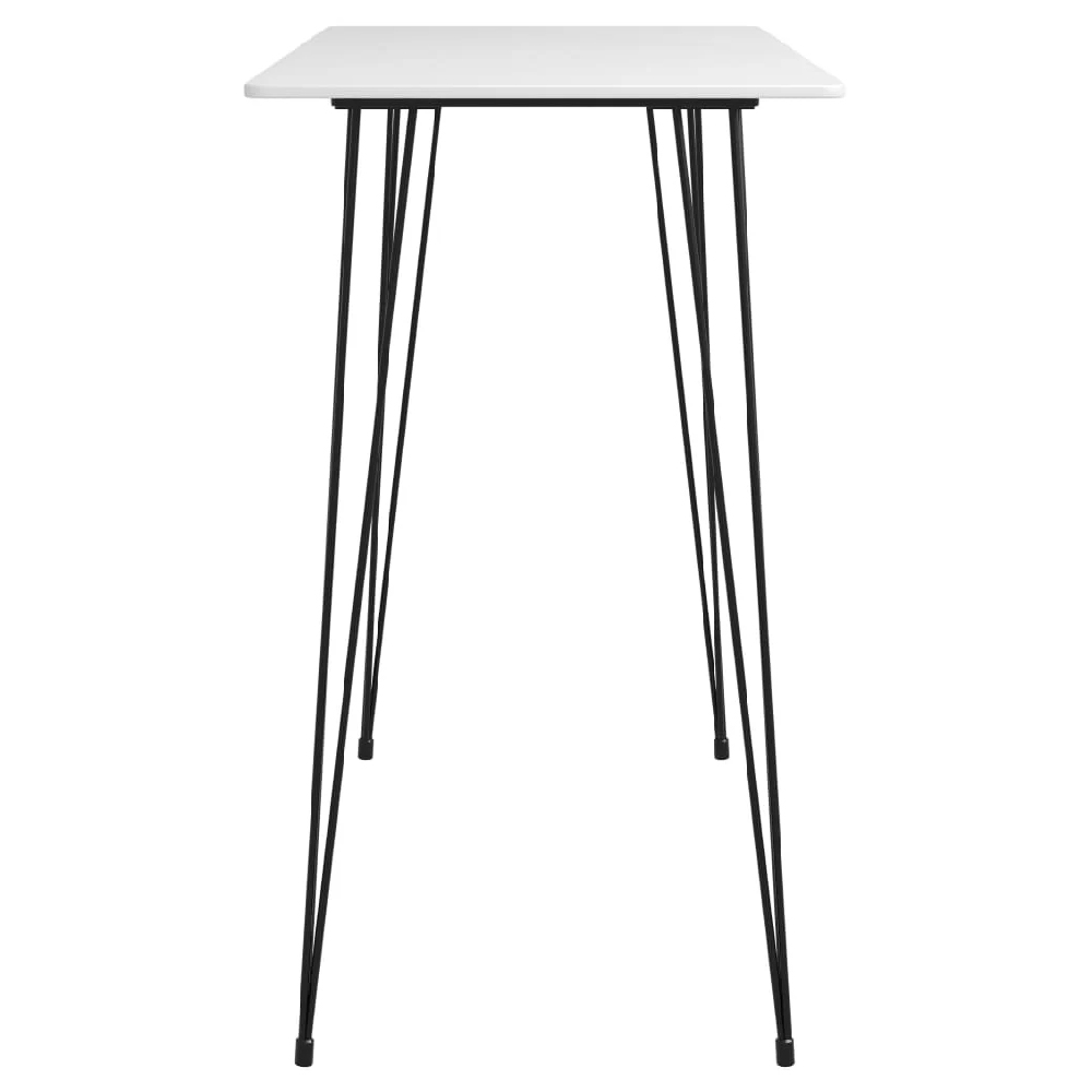 Pullman White Wooden Bar Table With 4 Metal Stools In Oak