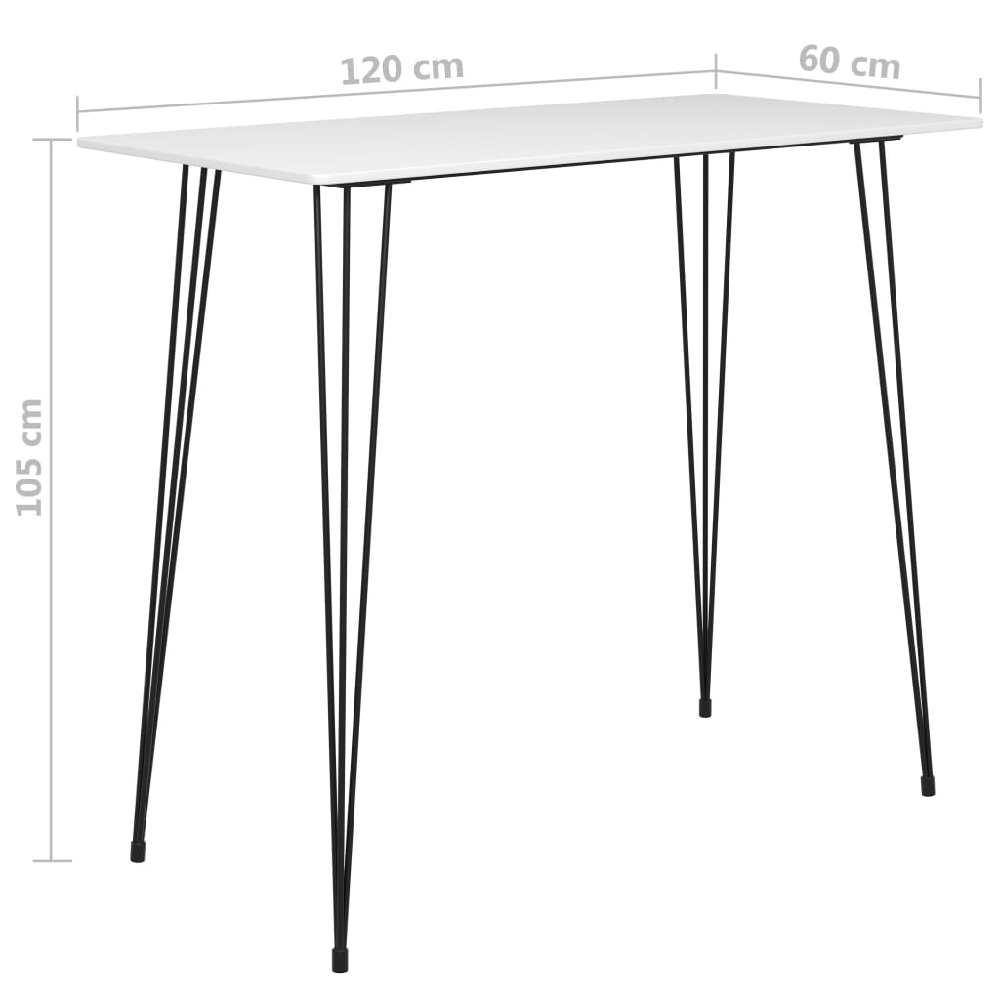 Pullman White Wooden Bar Table With 4 Metal Stools In Oak