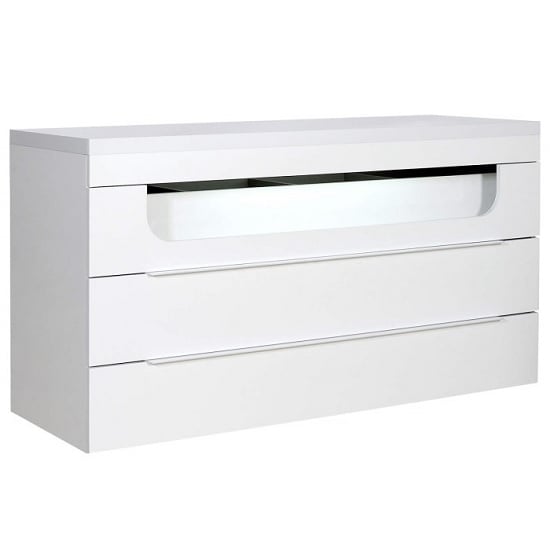 Read more about Pulse high gloss chest of drawers in white with led lighting