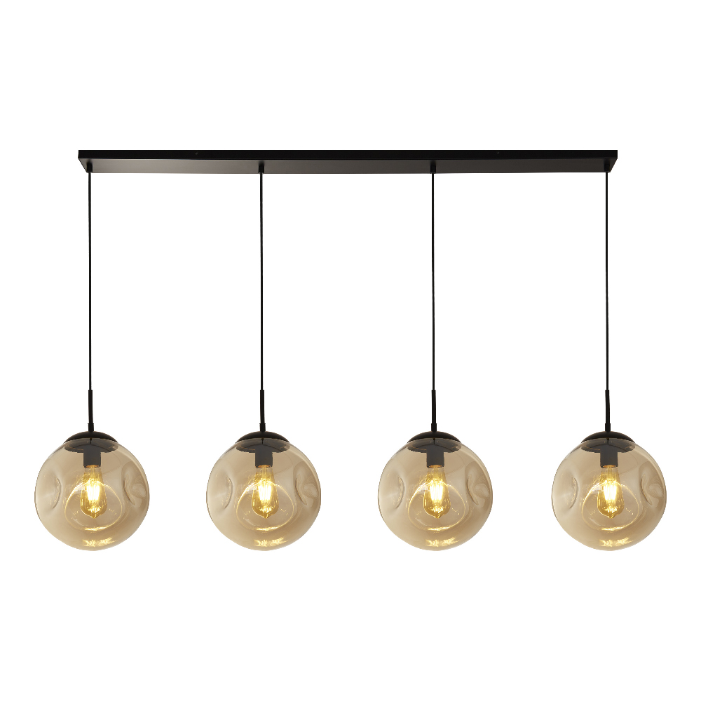 Read more about Punch 4 light champagne glass bar pendant light in black
