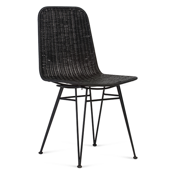 Read more about Puqi rattan dining chair in black