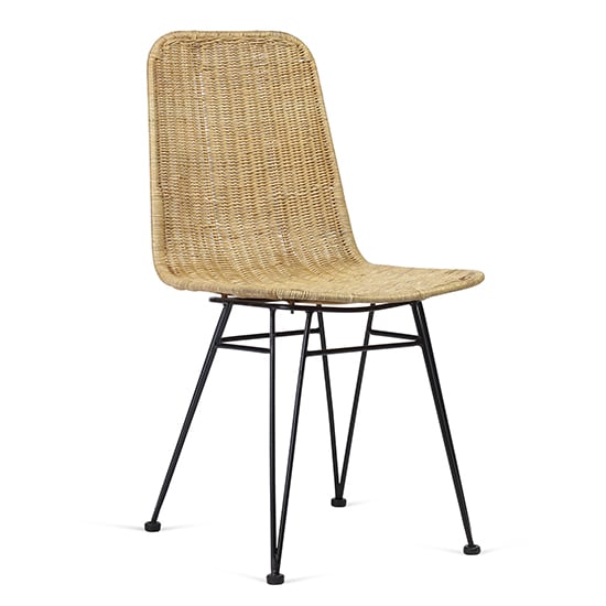 Photo of Puqi rattan dining chair in natural