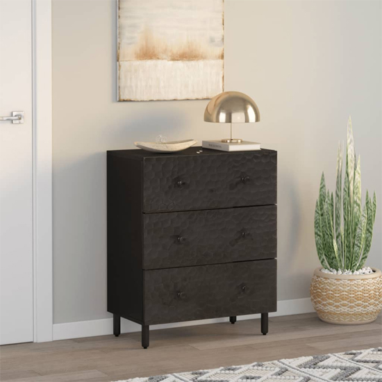 Read more about Purbeck mango wood chest of 3 drawers in black