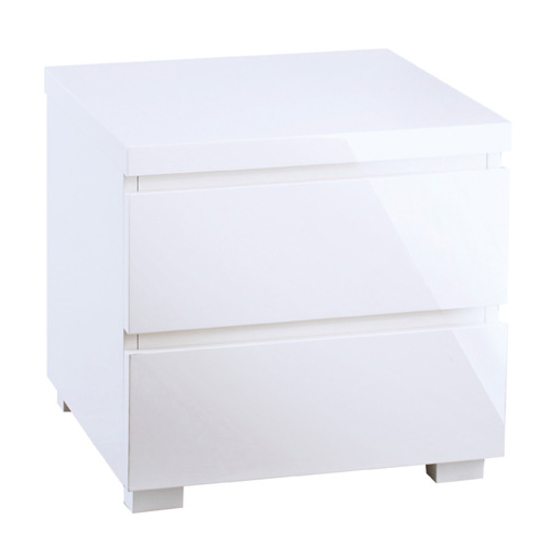 Photo of Purer high gloss bedside cabinet with 2 drawers in white