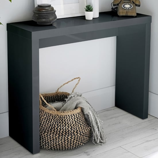 Photo of Purer high gloss console table in charcoal