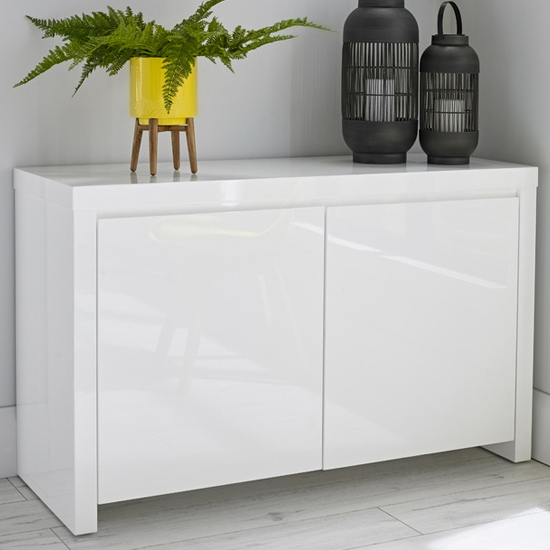 Purer High Gloss Sideboard With 2 Doors In White_1
