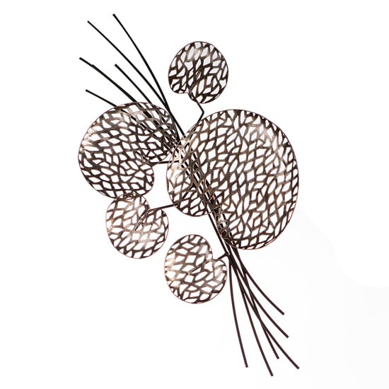 Read more about Purley leaves metal wall art in brown and silver