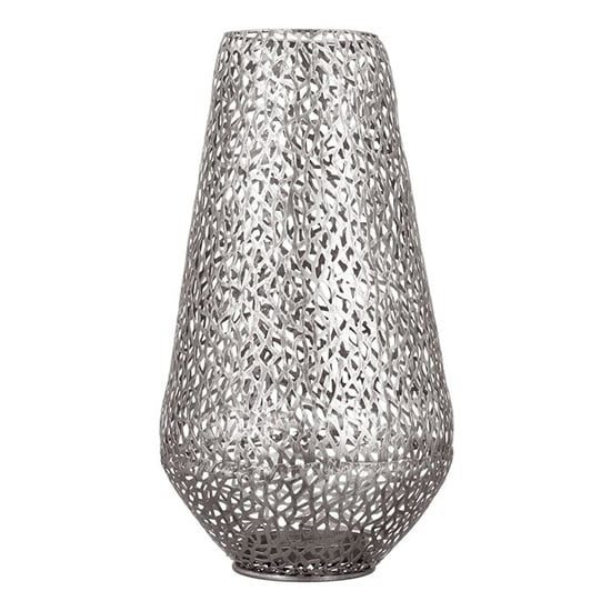 Product photograph of Purley Metal Floor Lantern In Antique Silver from Furniture in Fashion