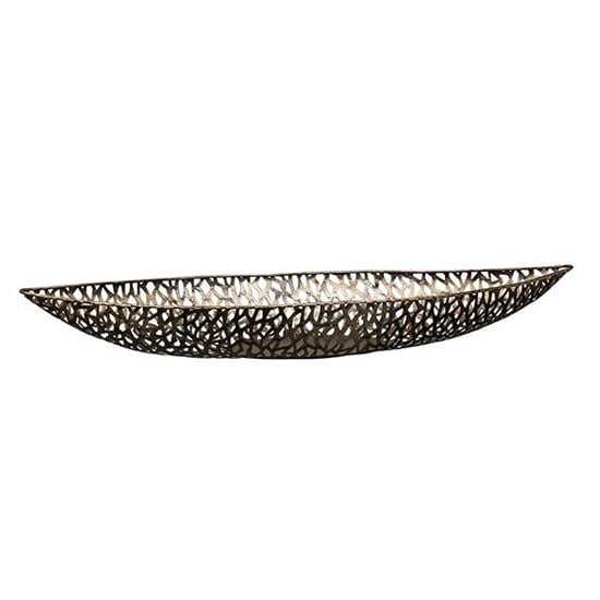 Read more about Purley metal large decorative dish in antique champagne