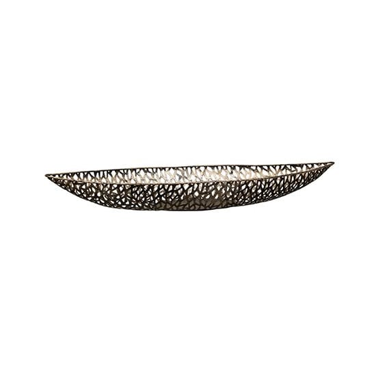 Product photograph of Purley Metal Small Decorative Dish In Antique Champagne from Furniture in Fashion