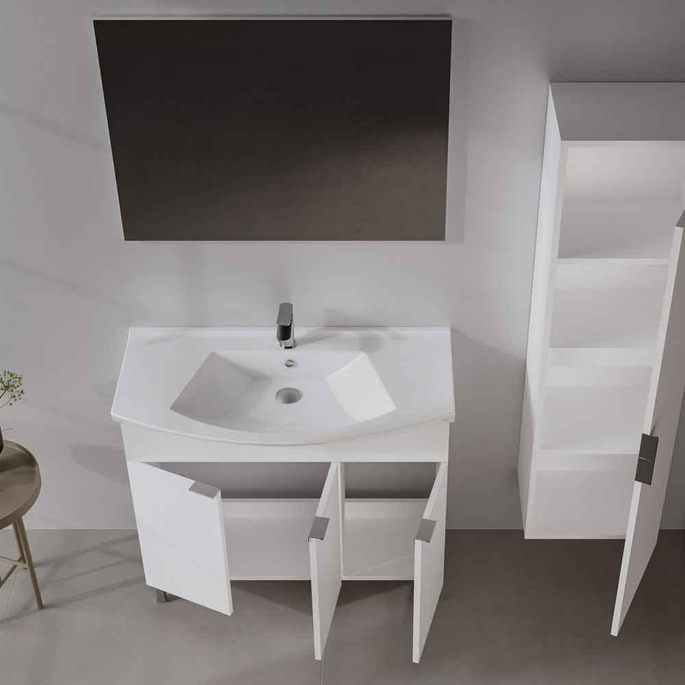 Purus 1000mm Wooden Bathroom Furniture Set with 3 Doors in White