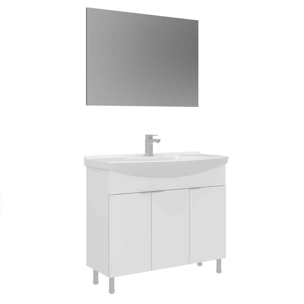 Purus 1000mm Wooden Bathroom Furniture Set with 3 Doors in White