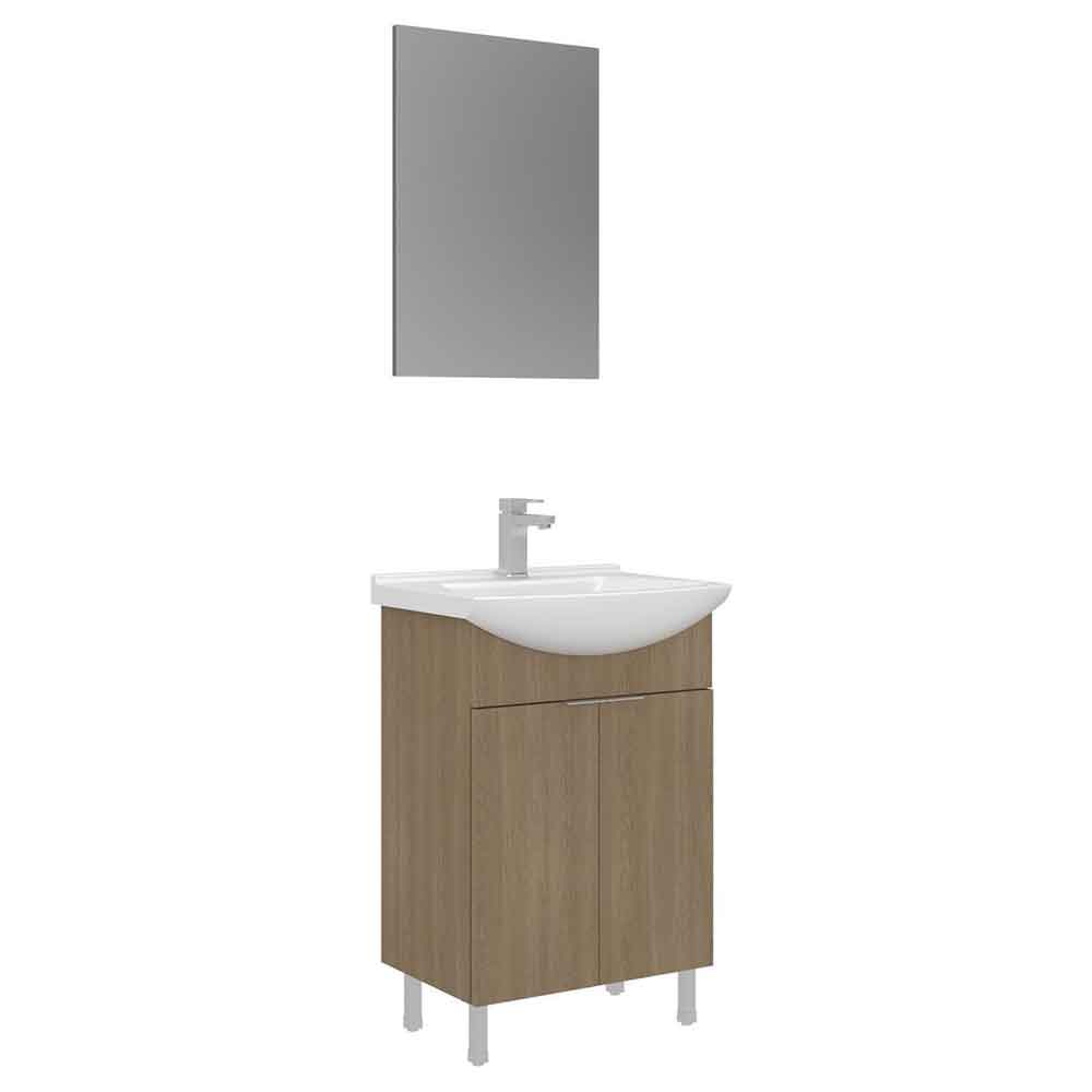 Purus 550mm Wooden Bathroom Furniture Set with 2 Doors in Oak