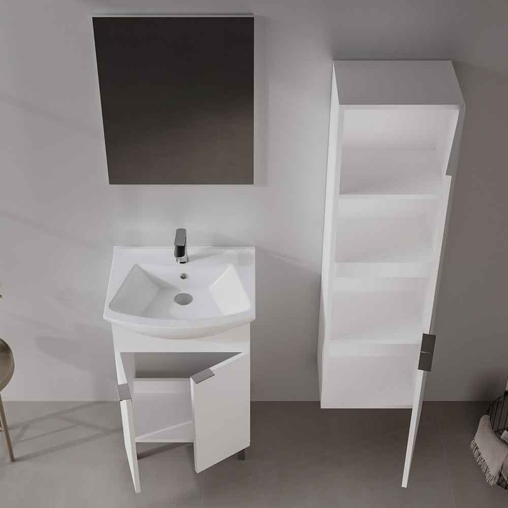 Purus 550mm Wooden Bathroom Furniture Set with 2 Doors in White