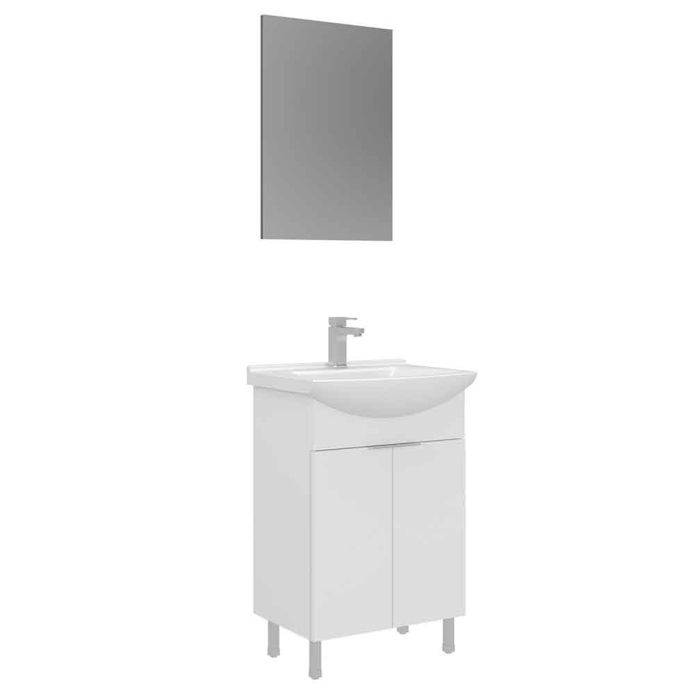 Purus 550mm Wooden Bathroom Furniture Set with 2 Doors in White