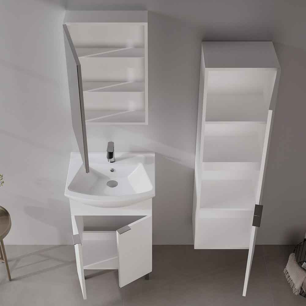Purus 550mm Wooden Bathroom Furniture Set with 3 Doors in White