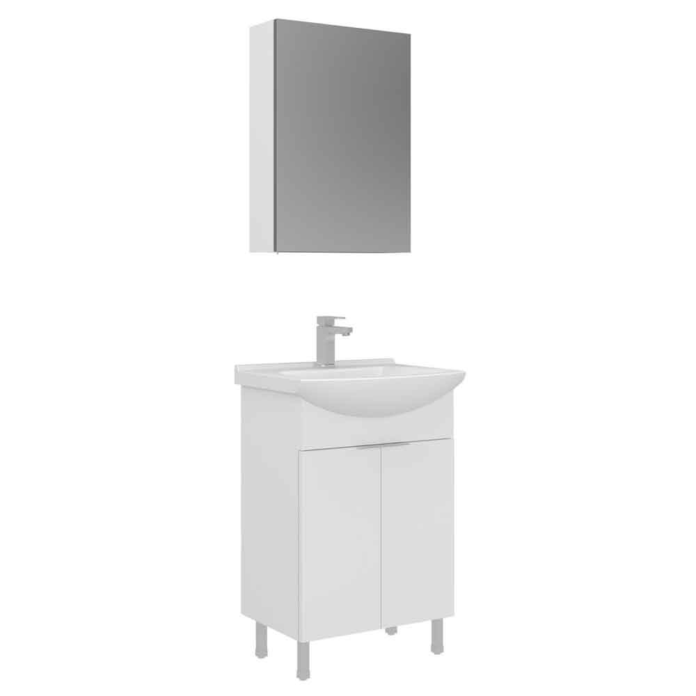 Purus 550mm Wooden Bathroom Furniture Set with 3 Doors in White
