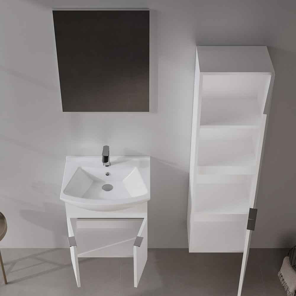 Purus 550mm Wooden Wall Mounted Bathroom Furniture Set in White