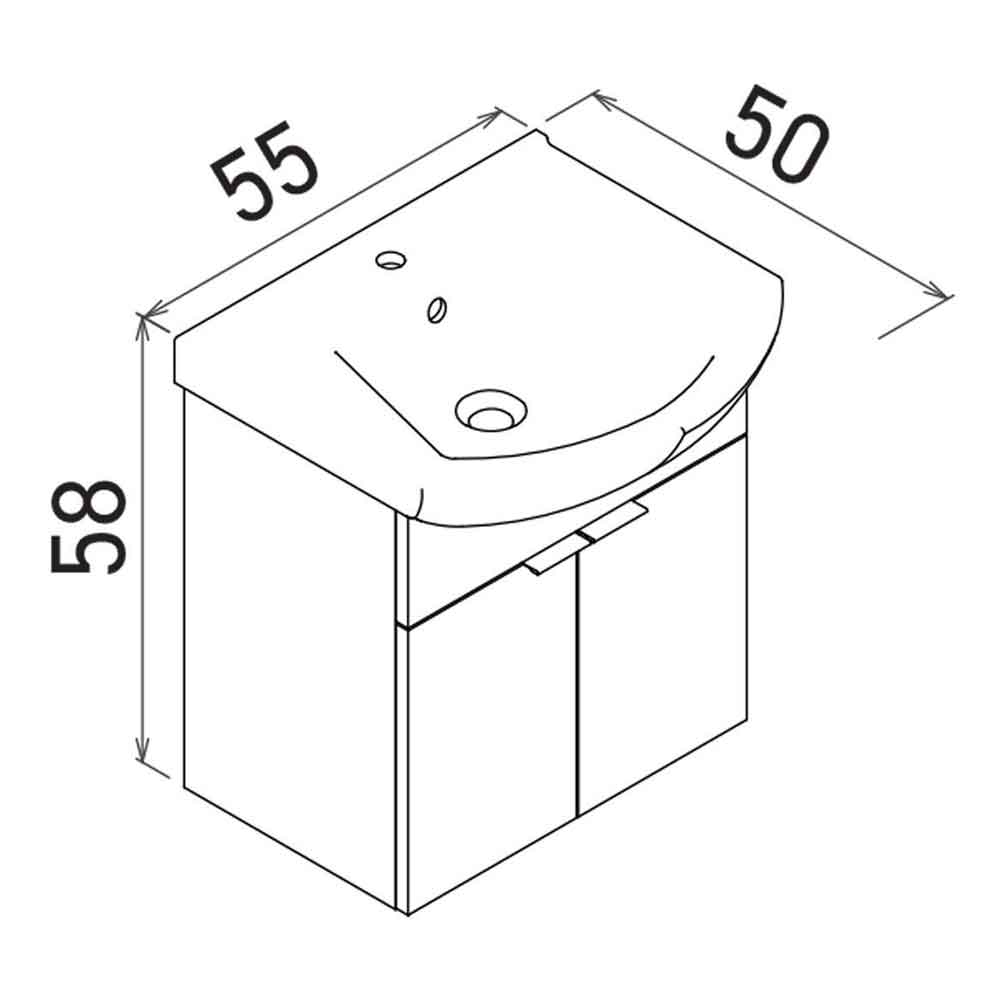 Purus 550mm Wooden Wall Mounted Vanity Unit & Basin in Matte Anthracite