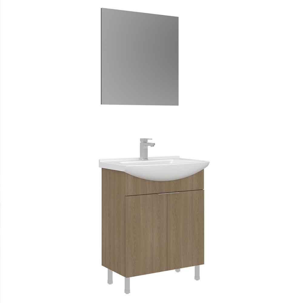 Purus 650mm Wooden Bathroom Furniture Set with 2 Doors in Oak