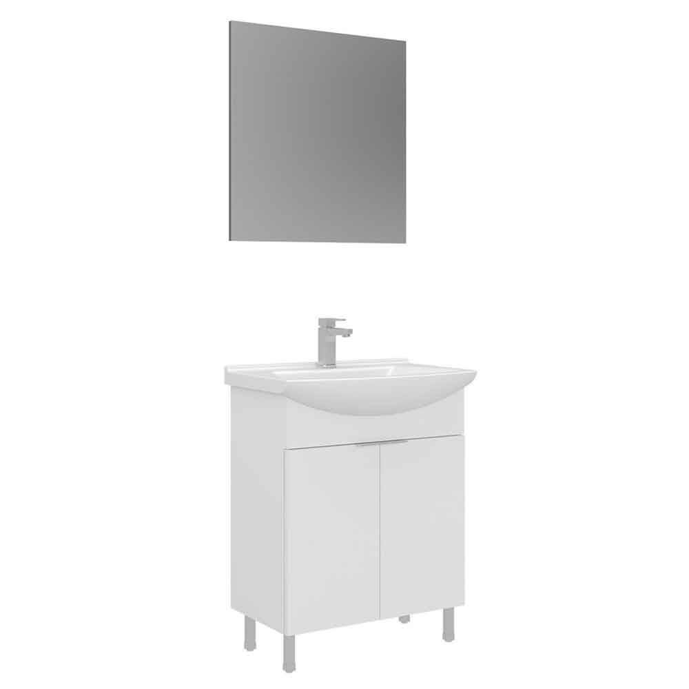 Purus 650mm Wooden Bathroom Furniture Set with 2 Doors in White