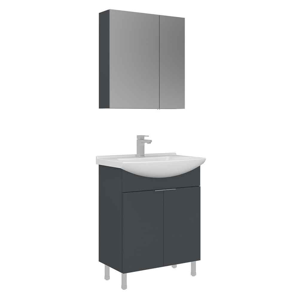 Purus 650mm Wooden Bathroom Furniture Set with 4 Doors in Matte Anthracite
