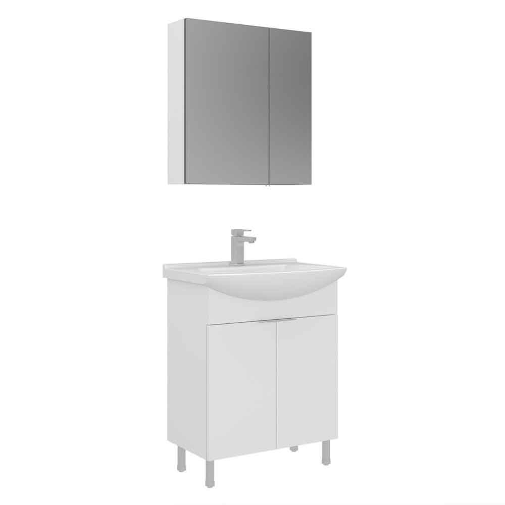 Purus 650mm Wooden Bathroom Furniture Set with 4 Doors in White