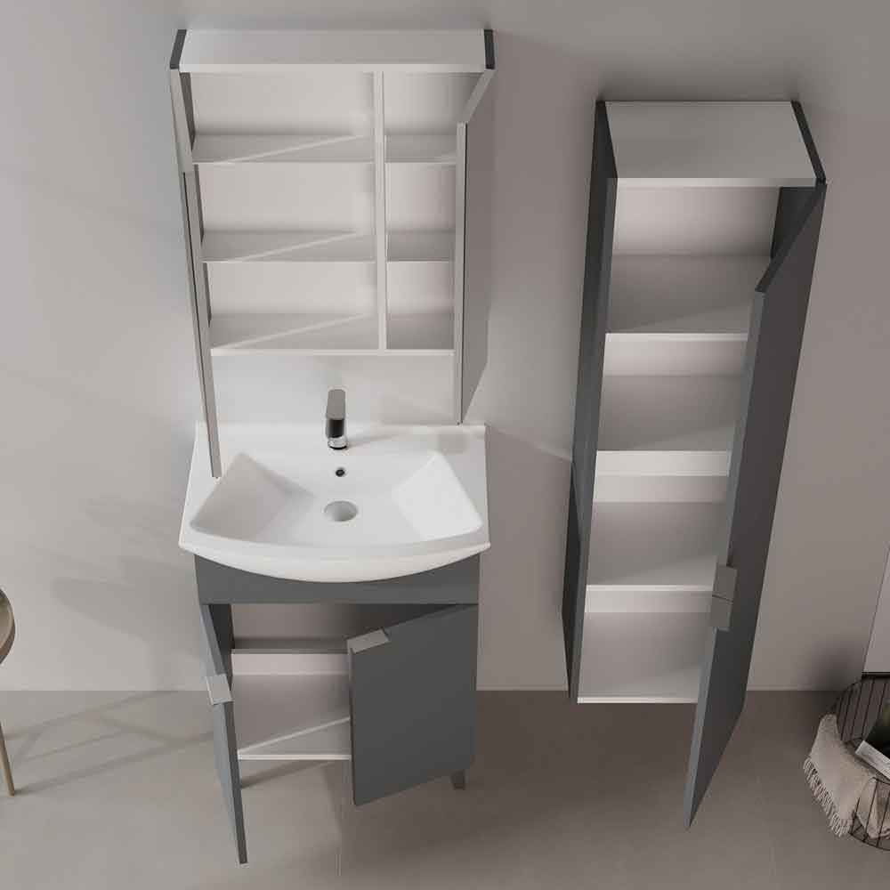 Purus 650mm Wooden Vanity Unit & Basin in Matte Anthracite