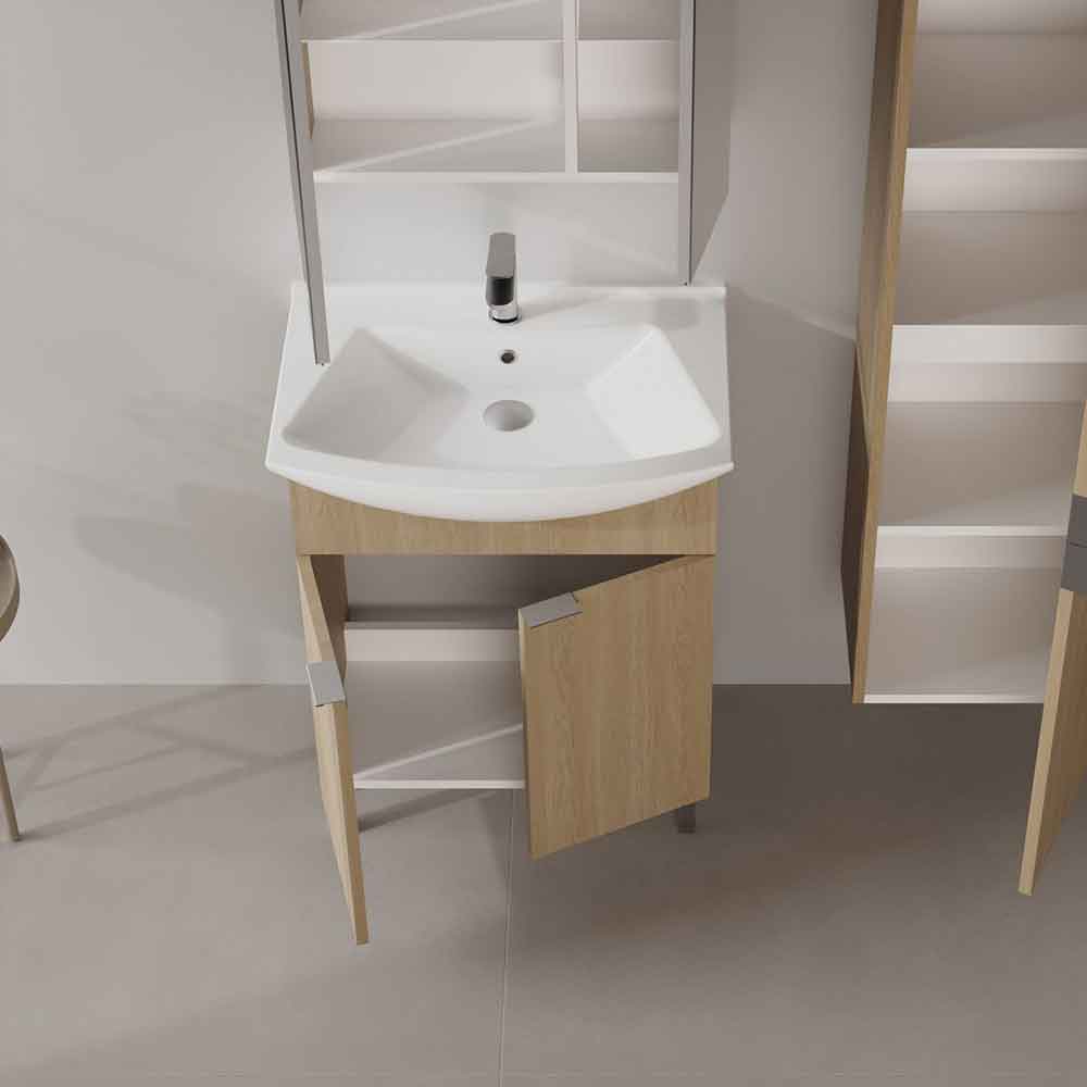 Purus 650mm Wooden Vanity Unit & Basin in Sonoma Oak
