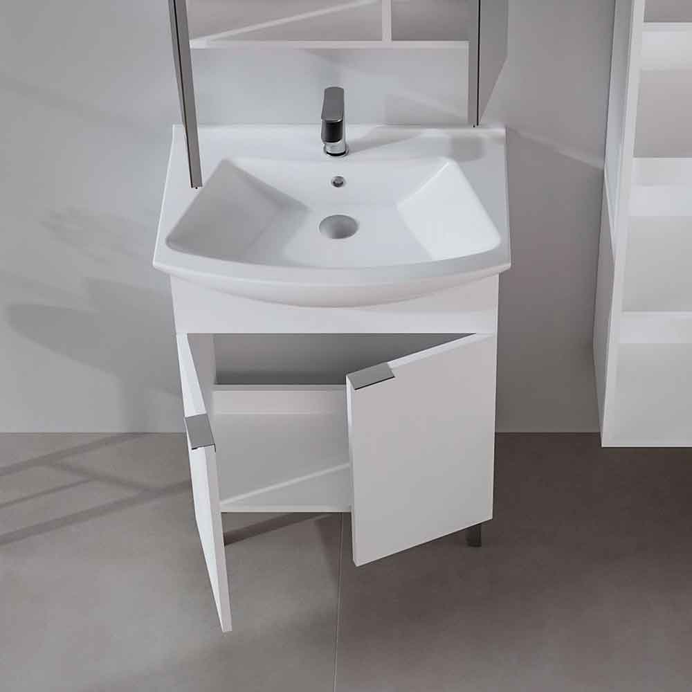 Purus 650mm Wooden Vanity Unit & Basin in White