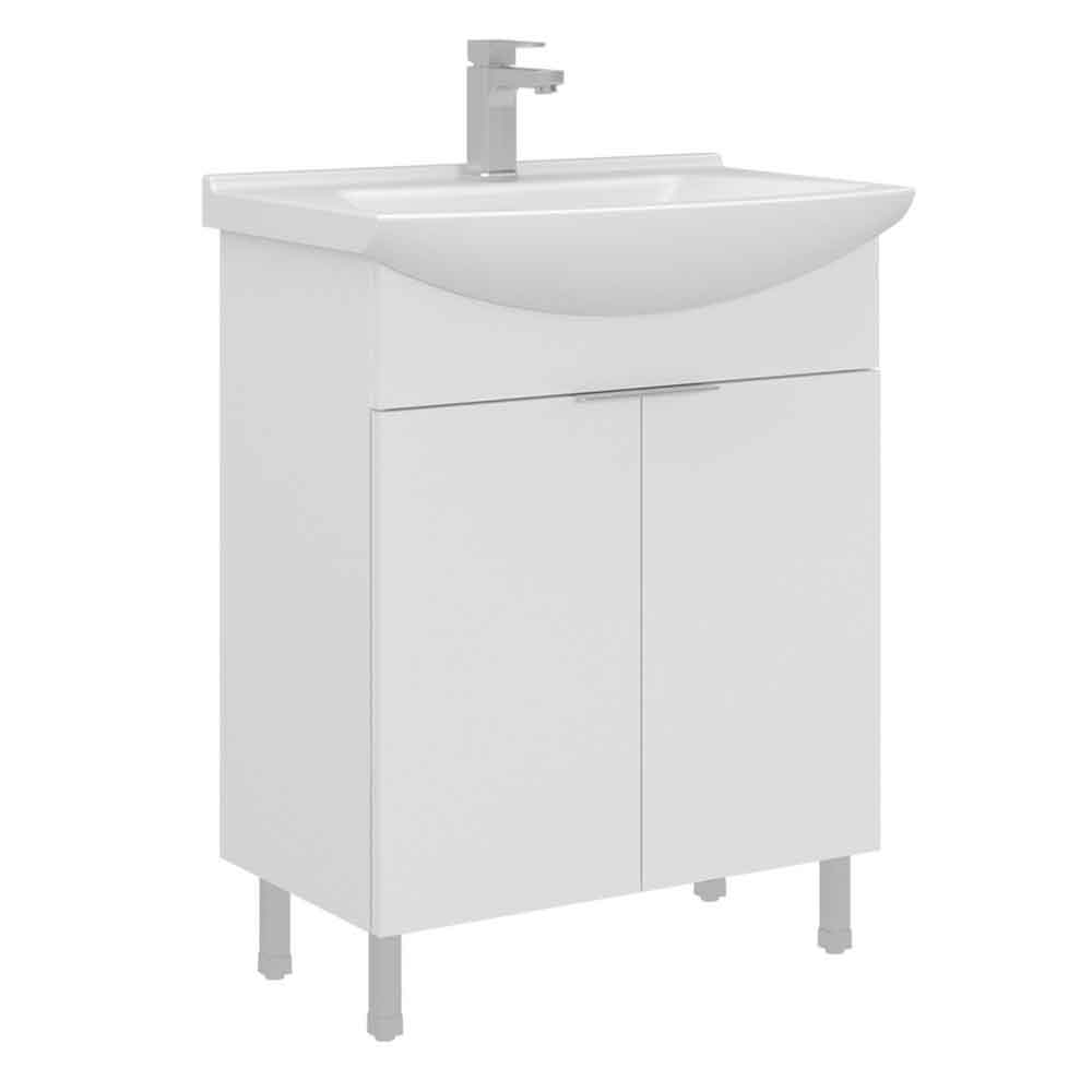 Purus 650mm Wooden Vanity Unit & Basin in White