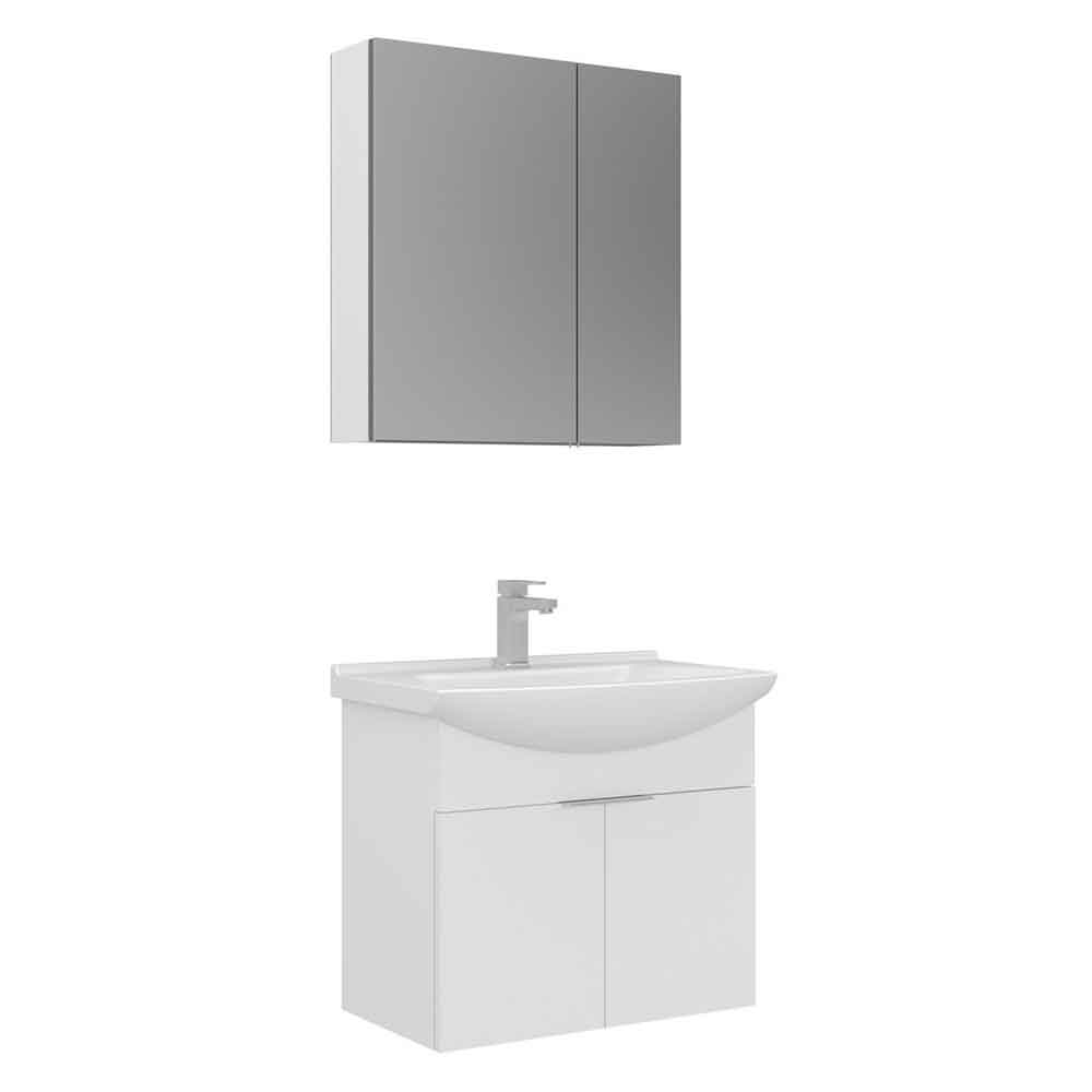 Purus 650mm Wooden Wall Mounted Bathroom Furniture Set with 4 Doors in White
